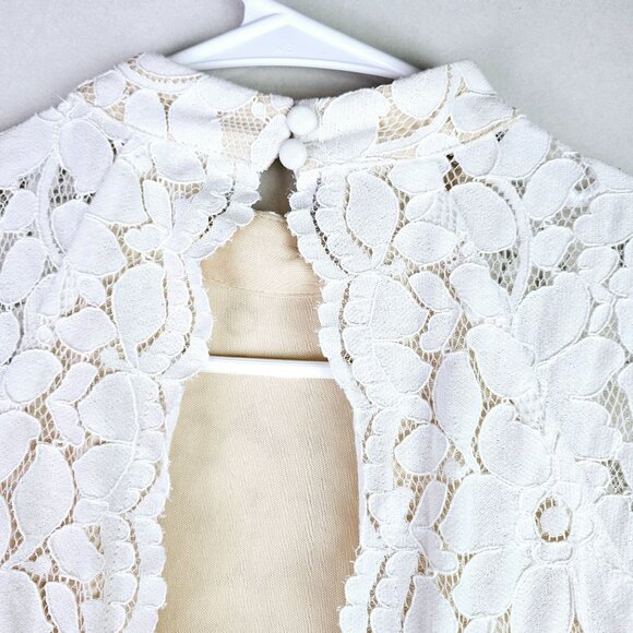 Lulu's Sweetest Love Story Full Lace Overlay Bodice, High Neckline w/ Cap Sleeve - Picture 10 of 12